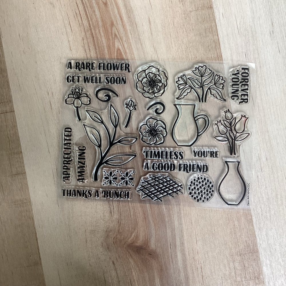 Hello Arts Sending Floral Wishes Polymer Stamp | Botanical Stamp Design | crafts